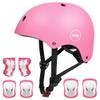 XJD Kids Bike Helmet,Multi-Sport Protective Gear Set for 3-5-8-14 Years Boys Girls with Knee and Elbow Pads Wrist Guards fit Roller Skates,Cycling,Skateboarding,Skating Scooter (Pink, Medium) view 1
