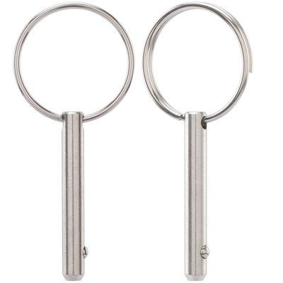 2 Pack Quick Release Pins, Diameter 3/16 inch(5mm), Usable Length: 0.95inch(24mm) ,Full 316 Stainless Steel Marine Hardware Bimini Top Pin for Ship Outfitting/Shipbuilding