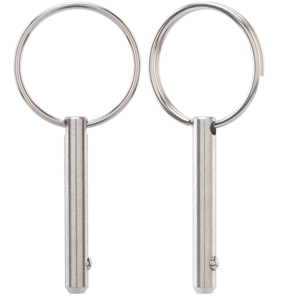 2 Pack Quick Release Pins, Diameter 3/16 inch(5mm), Usable Length: 0.95inch(24mm) ,Full 316 Stainless Steel Marine Hardware Bimini Top Pin for Ship Outfitting/Shipbuilding