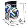 Better Display Cases Acrylic Mini - Miniature (not Full Size) Soccer Ball Display Case with Mirror Case, Silver Risers and Clear Base (B03/A015) view 2