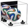 Better Display Cases Acrylic Mini - Miniature (not Full Size) Soccer Ball Display Case with Mirror Case, Black Risers and Clear Base (B03/A015) view 1