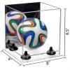 Better Display Cases Acrylic Mini - Miniature (not Full Size) Soccer Ball Display Case with Mirror Case, Black Risers and Clear Base (B03/A015) view 2