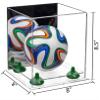 Better Display Cases Acrylic Mini - Miniature (not Full Size) Soccer Ball Display Case with Mirror Case, Green Risers and Clear Base (B03/A015) view 2