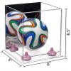Better Display Cases Acrylic Mini - Miniature (not Full Size) Soccer Ball Display Case with Mirror Case, Pink Risers and Clear Base (B03/A015) view 2