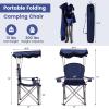 Goplus Camping Chair with Canopy Shade, Folding Lawn Chair with Umbrella Cup Holder & Carry Bag, Portable Sunshade Chair for Adults for Beach Outdoor Travel Hiking Fishing (Blue) view 3