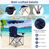 Goplus Camping Chair with Canopy Shade, Folding Lawn Chair with Umbrella Cup Holder & Carry Bag, Portable Sunshade Chair for Adults for Beach Outdoor Travel Hiking Fishing (Blue) view 4