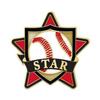1.25" x 1.25" Baseball Pins, Great Baseball Star Gold Pins To Award Baseball Players 100 Pack view 1