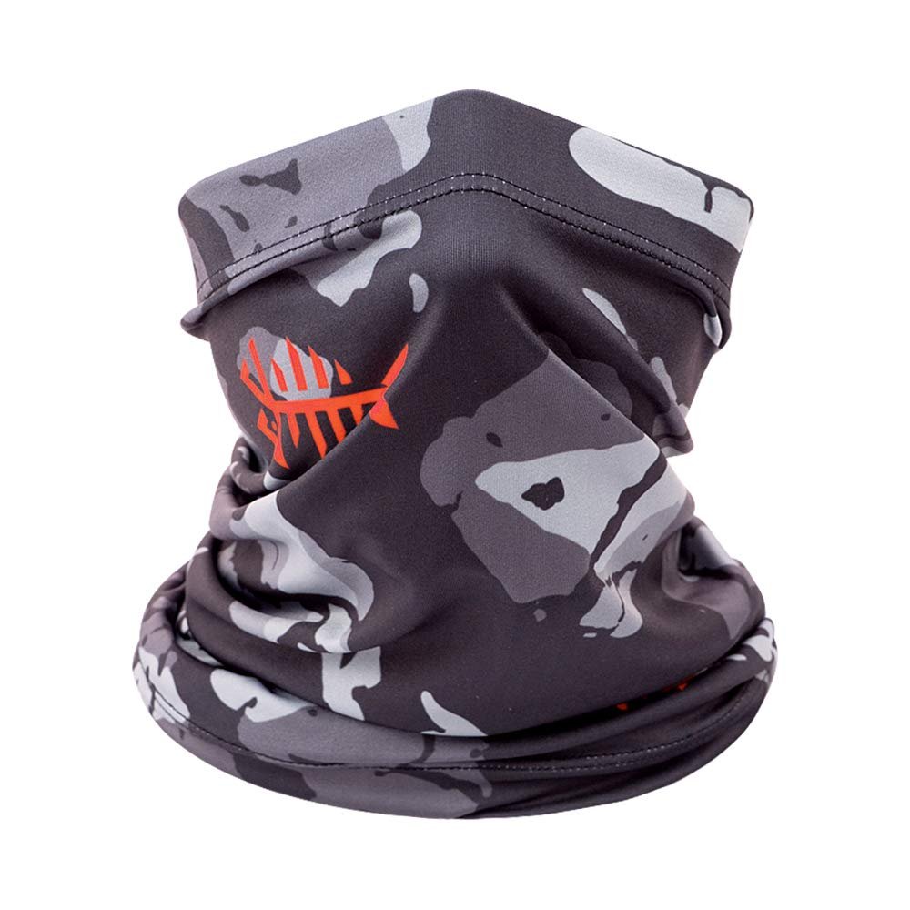 BASSDASH UPF 50+ UV Sun Protection Neck Gaiter Fishing Mask Hunting Kayaking Hiking Cycling Ski Sports Black Camo