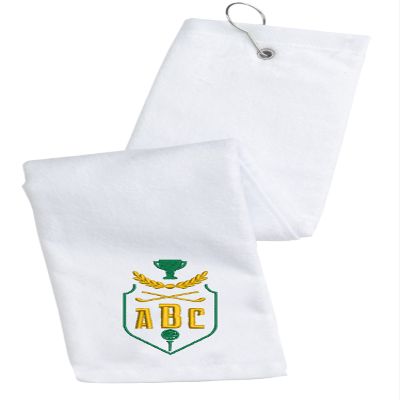 Personalized Embroidered Golf Towel with Monogram Design and Initials  Custom Trifold Towel for Golf Bags with Grommet and Carabiner Clip, Hook