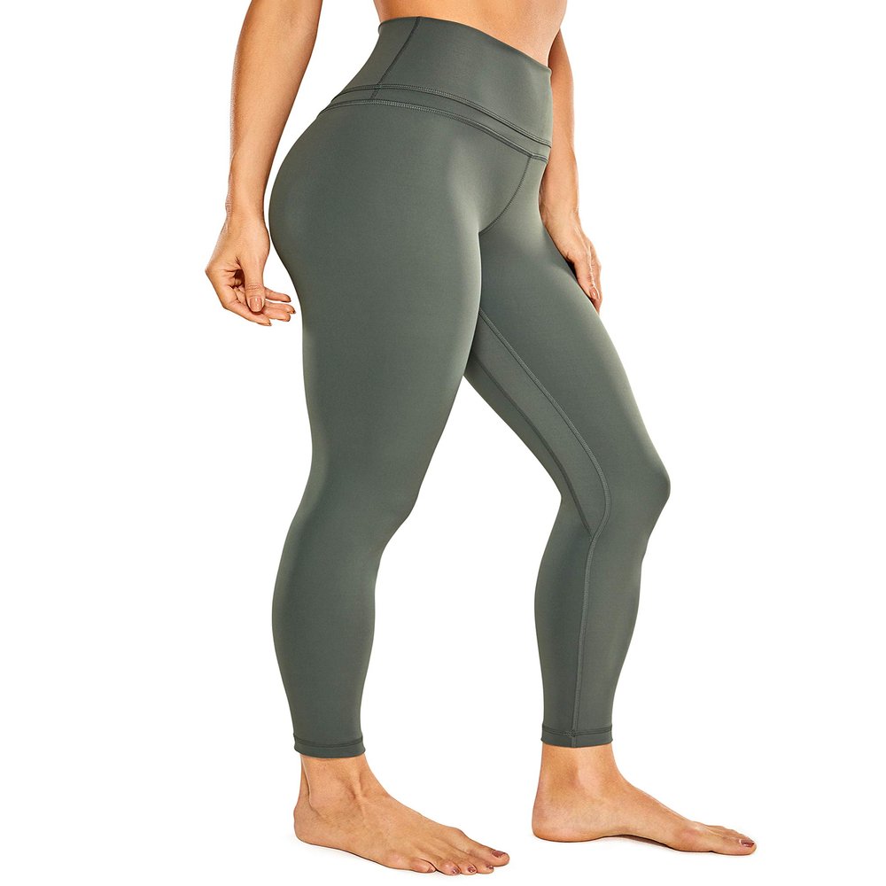 CRZ YOGA Naked Feeling Workout Leggings 25'' - High Waist Yoga Training Tight Womens Pants Grey Sage X-Small