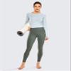 CRZ YOGA Naked Feeling Workout Leggings 25'' - High Waist Yoga Training Tight Womens Pants Grey Sage X-Small view 3
