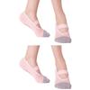 Aprilaugust Color Block Yoga Socks with Non Slip Grips, Perfect for Pilates, Barre, Ballet, Barefoot training (G_Pink 2pairs, Small)