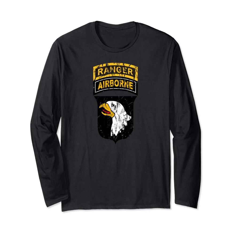 101st Airborne Division Shirt - Airborne Ranger - Distressed Long Sleeve T-Shirt