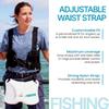 GAFFER SPORTFISHING Adjustable Fishing Belt & Shoulder Harness | Offshore Fighting Belt with Rod Holder | Foam-Padded Fish Fighting Harness | Durable Saltwater Stand-Up Rod Belt for Fishing - Black view 2
