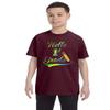 ALLNTRENDS Kids Youth T Shirt Hello 1st Grade Back to School Tee Cute Pencil (S, Maroon) view 1