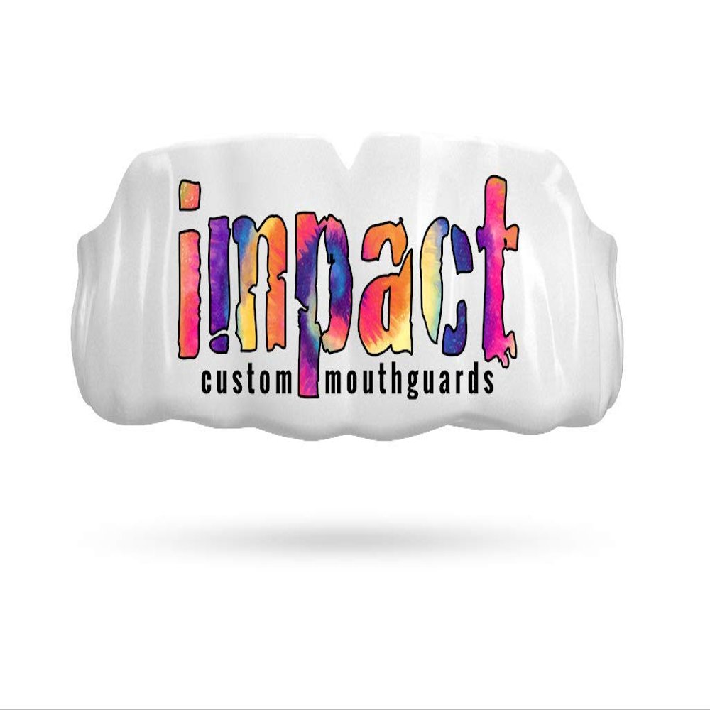 Impact All Sports Mouthguard Lacrosse, Football, Hockey, Basketball, Jiu-Jitsu, and More, Breathable Mouthguard for Youth Adults, Professional Custom-Fit, Impact Logo Tie Dye White