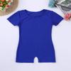 JEATHA Kids Boys Girls One Piece Bodysuit Short Sleeve Ballet Dance Leotard Gymnastics Sports Jumpsuit Blue 14 view 3