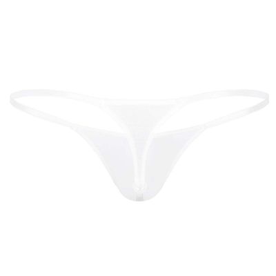 YiZYiF Men's Sexy Pearl Massage G-String Thongs Underwear Low Rise Lingerie Micro Panties White X-Large