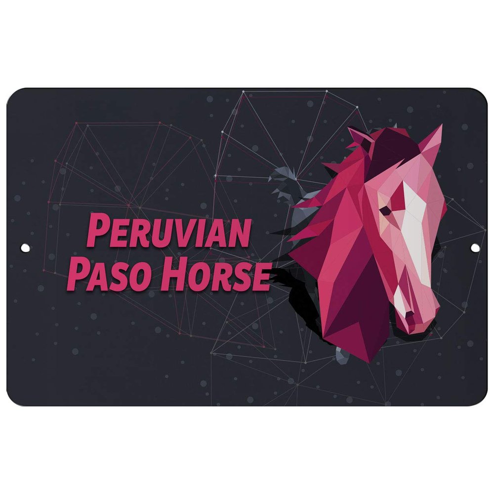 Makoroni - Peruvian PASO Horse Horse Horses - Street Sign 12"x18" Aluminum, Des s44