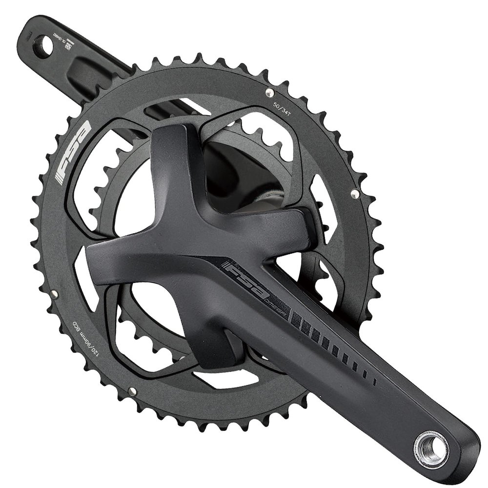 FSA Full Speed Ahead Omega 172.5mm 11-Speed Road Crankset with 50/34t Chainrings, MegaExo Spindle, Lightweight Die-Cast Aluminum Design, Compatible with & Components