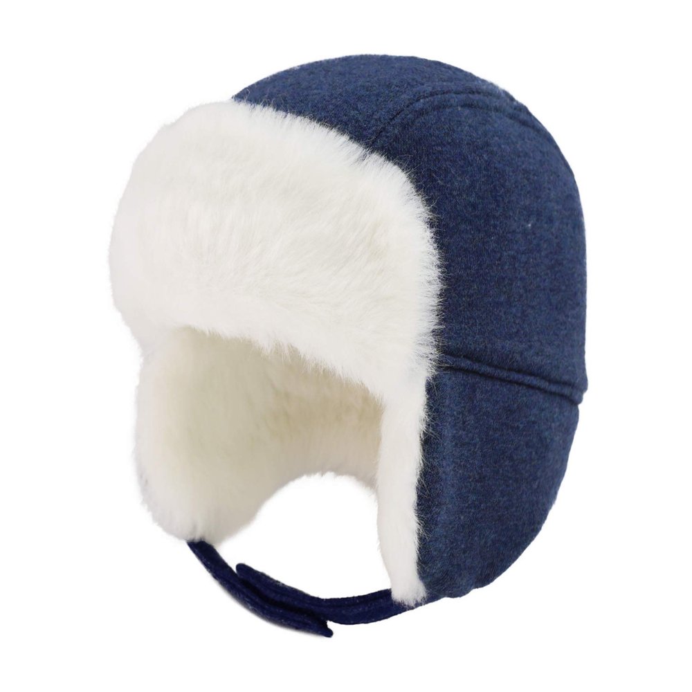 Keepersheep Baby Boy Ushanka Earflap Winter Trooper Hat Cap, Kids Trapper Hat (Blue Depths, 6-12 Months)