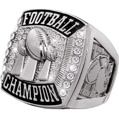 Crown Awards Silver Deluxe Fantasy Football Ring, Football Championship Rings, Size 10 Prime