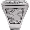Crown Awards Silver Deluxe Fantasy Football Ring, Football Championship Rings, Size 10 Prime view 2