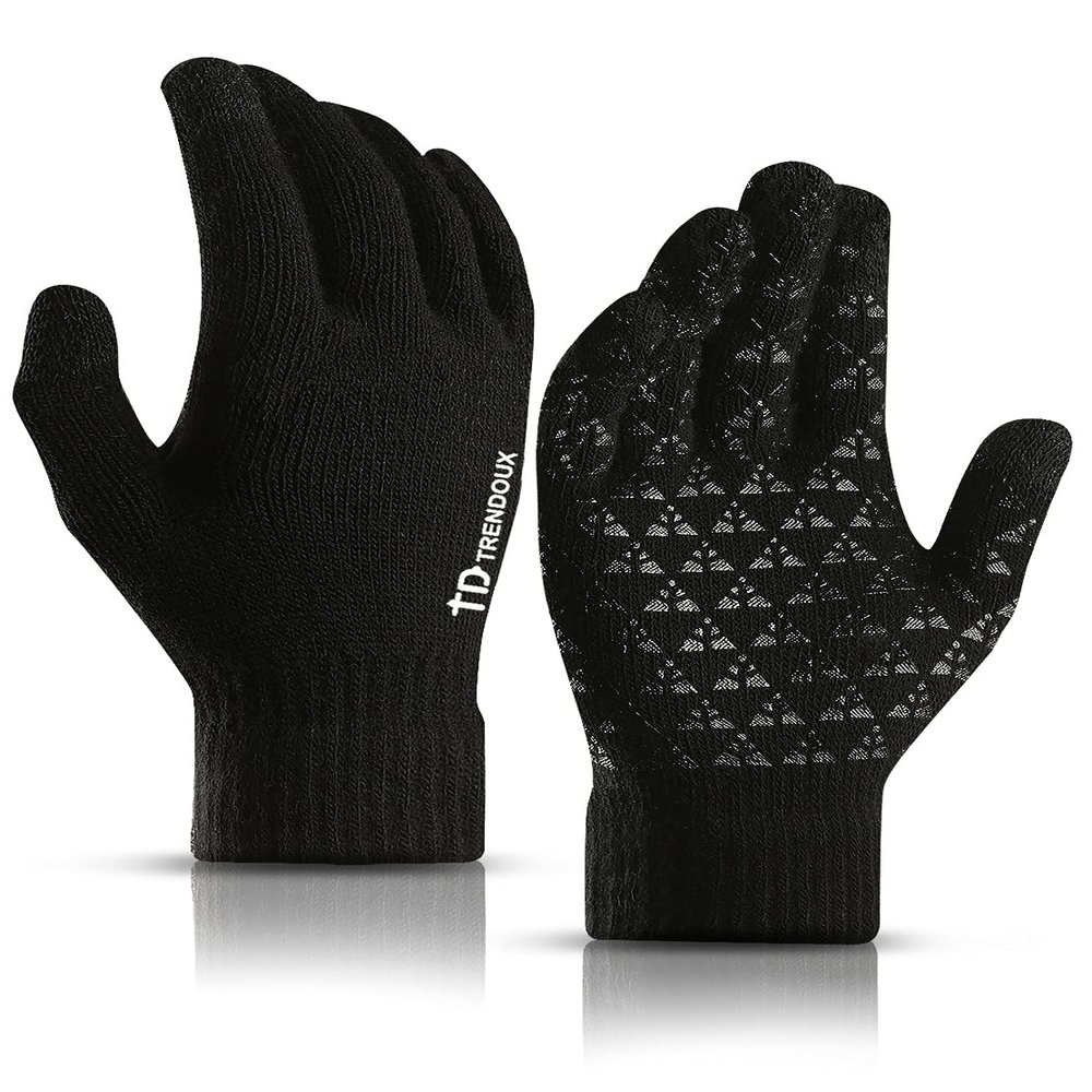 TRENDOUX Winter Gloves for Men Women - Upgraded Touch Screen Cold Weather Thermal Warm Knit Glove for Running Driving Hiking Gifts Stocking Stuffers