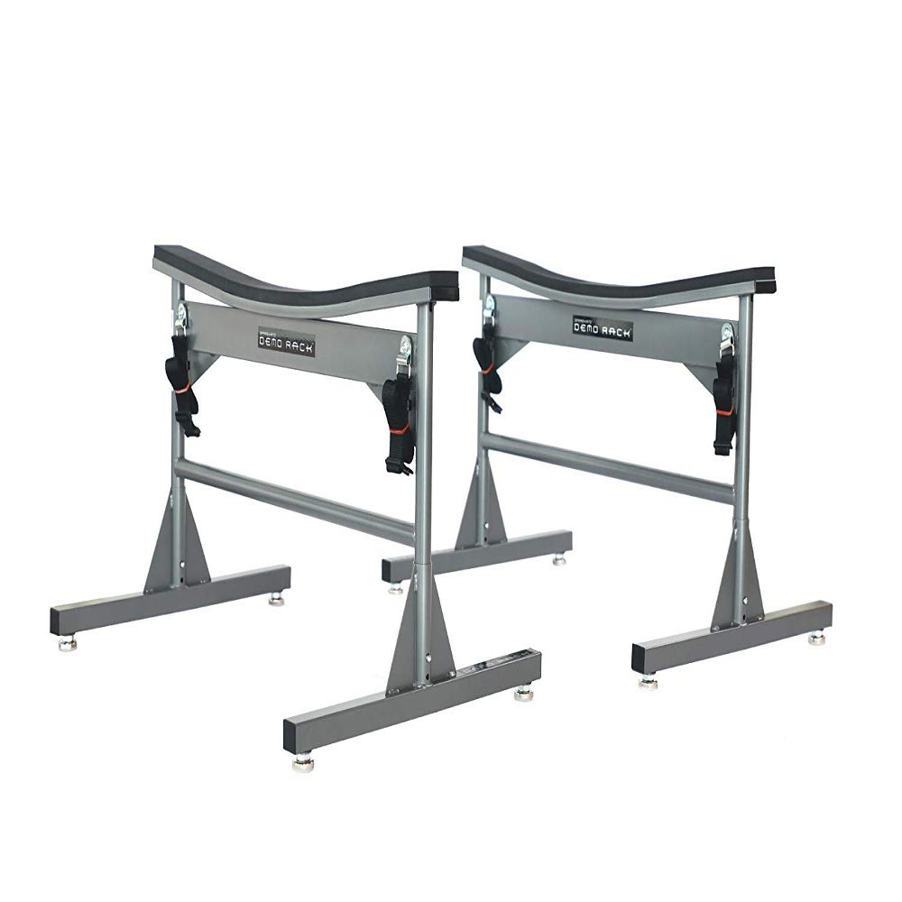 SPAREHAND Fishing Kayak Storage Rack  DM-117 Lowered Height Version Kayak Holder with 410 Lbs Weight Capacity  Portable Demo Rack for Kayaks & Canoes  Ideal for Garage & Store Display, Heather Gray