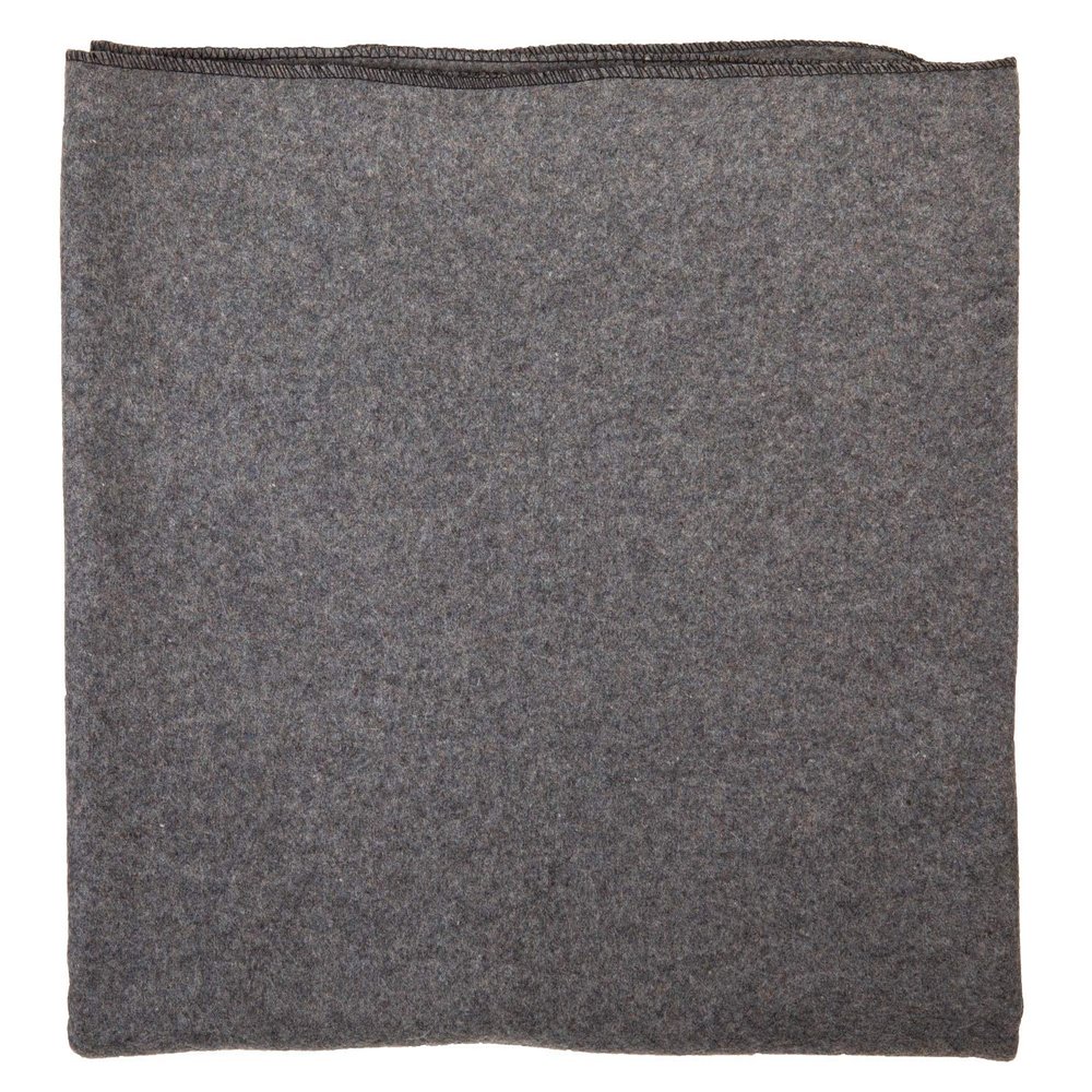 Farm Blue Wool Survival Emergency Blanket - Military Style 80 x 62 - Thick & Lightweight Army Camping - Large Camp Survival Blankets - Store in Car, Hiking, Backpacking & Festivals (Charcoal Grey)