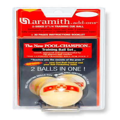 Aramith Champion 2 1/4" Training Pool Cue Ball 2-Sided in a Blister + 30 Pages Instructions Booklet