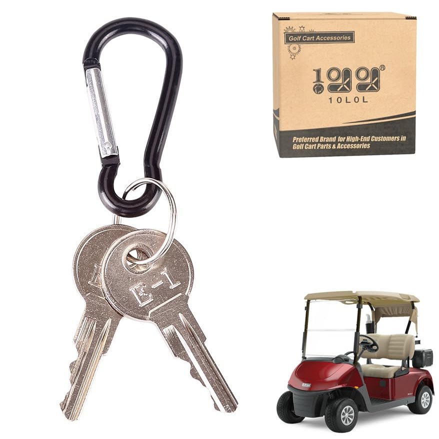 10L0L Universal Golf Cart Ignition Keys for EZGO 1982-up Electric and Gas, 2 PCS, OEM# 17063-G1 17063G1 (Silver)