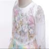 Weileenice Ivory Flower Girl Dress Pastel Tulle Lace Sleeve 3D Embroidery 9 10 Young Girls Wedding Party Bridesmaid Pageant Prom Formal Ball Gown Kids Holiday Rainbow Dresses Evening Gala view 4