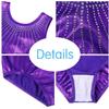 BAOHULU Gymnastics Leotards for Girls Shiny Jewels Kids Athletic Apperal Dance Outfit B199_DarkPurple_12A view 4