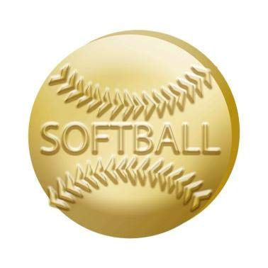 Crown Awards 1" x 1" Softball Pins, Chenille Pins Perfect Chenille Softball Gold Lapel Pins to Reward Everyone On The Softball Team 50 Pack Prime