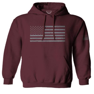0176. Gray America USA American United States Vintage Flag Patriotic Style Sweatshirt Pullover Hoodie (Maroon, Medium)