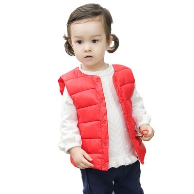 Toddler Boys Girls Winter Warm Waistcoat Coats Jacket for 1-5 Years Old Child Solid Striped Vest Outwear Clothes (18-24 Months, Red)