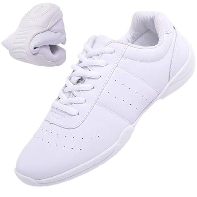 DADAWEN Adult & Youth White Cheerleading Shoe Athletic Sport Training Competition Tennis Sneakers Cheer Shoes White US Size 10/EU Size 42