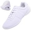 DADAWEN Adult & Youth White Cheerleading Shoe Athletic Sport Training Competition Tennis Sneakers Cheer Shoes White US Size 10/EU Size 42 view 1