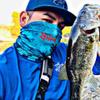 BASSDASH UPF 50+ UV Sun Protection Neck Gaiter Fishing Mask Hunting Kayaking Hiking Cycling Ski Sports Blue Camo view 3