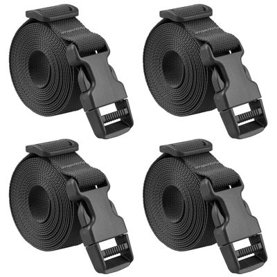 MAGARROW 40" 60" Strap Buckle Packing Straps Adjustable 1-Inch Belt (1" Wide - 60" Long, Black (4 PCS))
