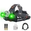 BORUIT RJ-3000 LED Green Headlamp,3 Modes White and Green LED Hunting Headlight,Super Bright USB Rechargeable Tactical Head lamp for Fishing Running Camping Hiking view 1