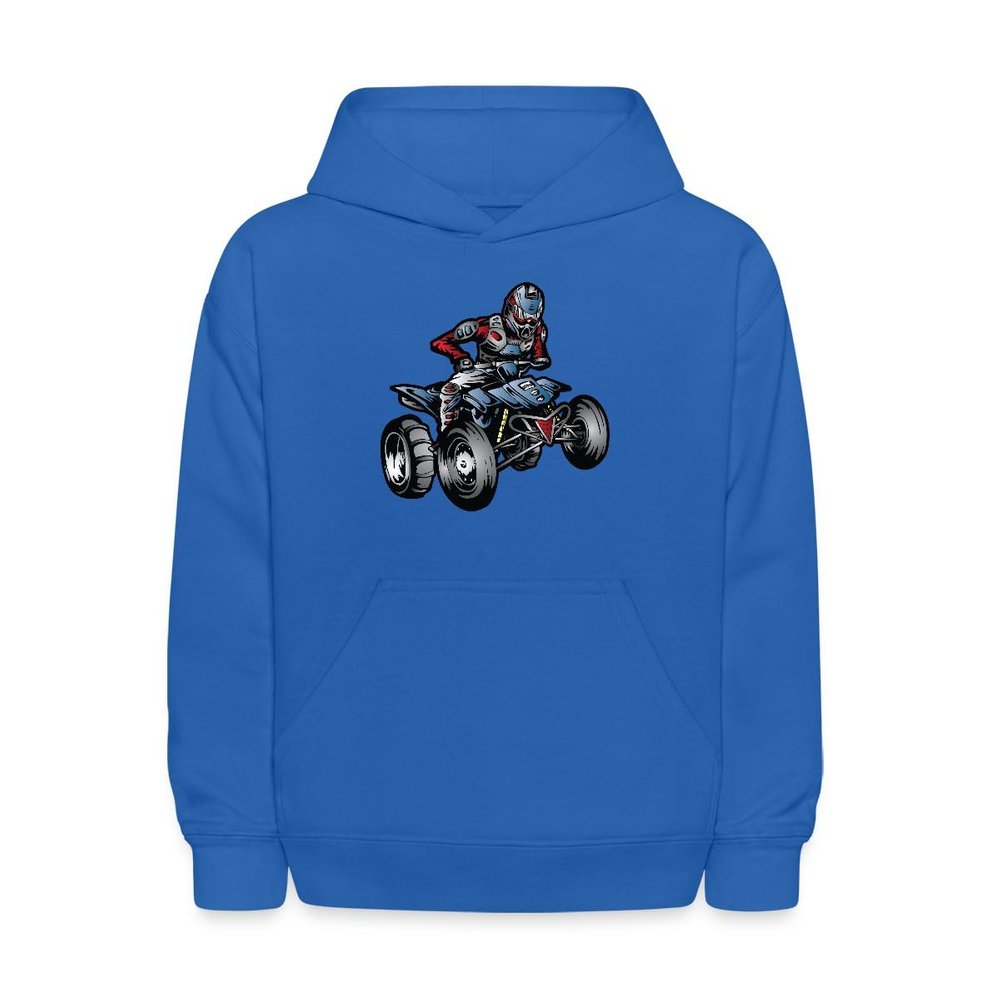 Spreadshirt ATV Racer Kids' Hoodie, L, royal blue