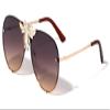 Dweebzilla 3D Killer Bee Luxury Hip Hop Aviator Sunglasses Floating Lenses (Gold & Brown Frame, Brown Gradient Lenses) view 1