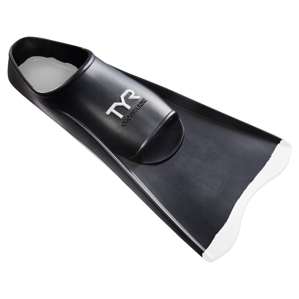 TYR unisex adult Crossblade Fins 2.0 Footwear, Black/White, Large US