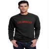 Daxton Los Angeles Sweatshirt Athletic Fit Pullover Crewneck French Terry Fabric, Black Sweatshirt Red Letters, 3XL view 1