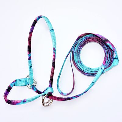 Halter-All Extra Small *Pattern* Miniature Foal Mini Endless Adjustable Halter & Lead USA (Horse Halter) (Tie Dye)