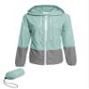 Avoogue Lightweight Raincoat Women's Waterproof Windbreaker Packable Outdoor Hooded Rain Jacket Light Blue XXL view 1