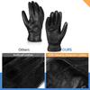 Alepo Genuine Sheepskin Leather Gloves For Men, Winter Warm Touchscreen Texting Cashmere Lined Driving Motorcycle Gloves (Black-M) view 3