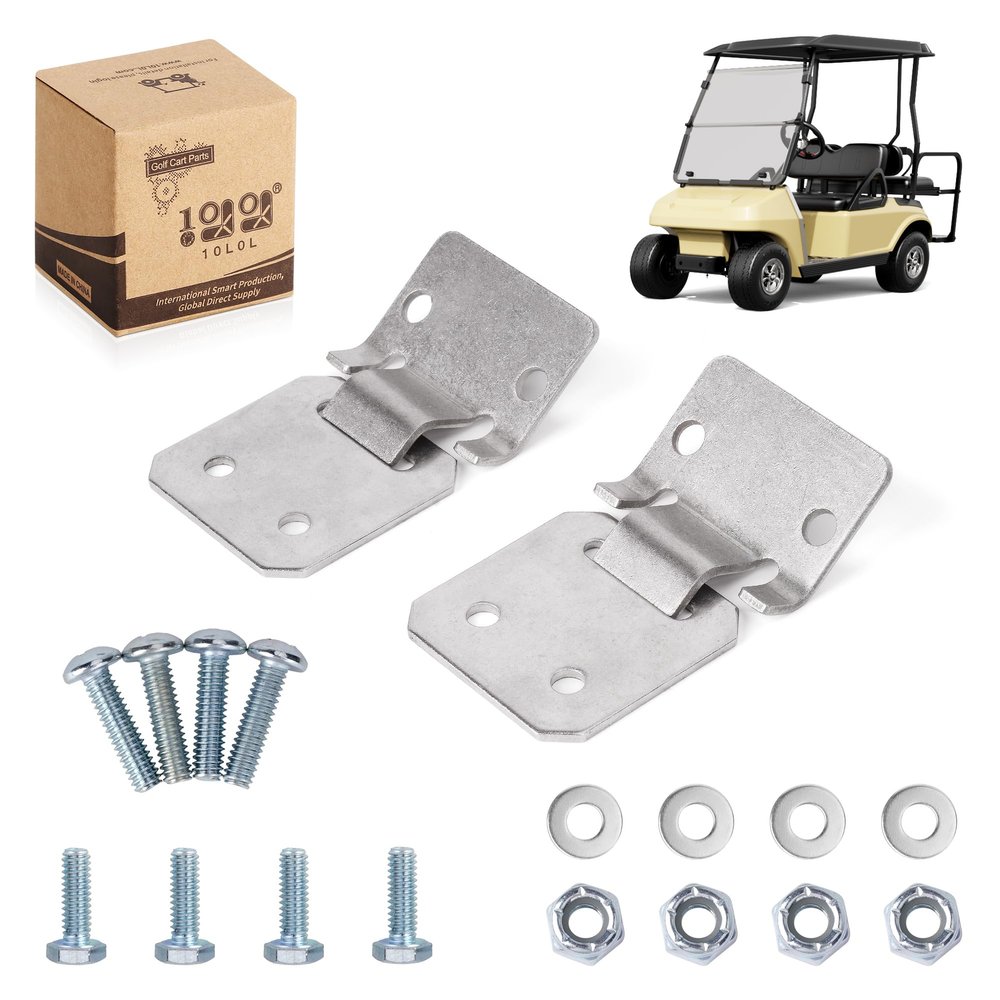 10L0L Club Car DS Seat Hinge Set for 1979-Up Golf Carts Seat Cushion Buckle Plate OEM 1011652 1012412 - Male + Female